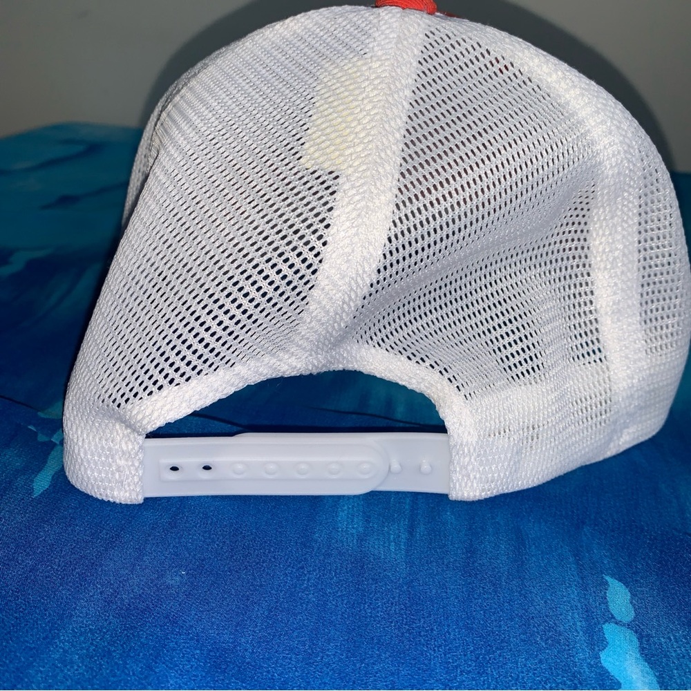 Taylor Orange and White trucker cap 110 Flexfit  Snapback - Picture 2 of 7